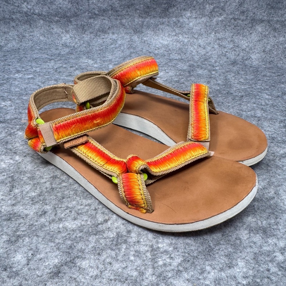 Teva Strappy Sandals Shoes Womens Size 7 Orange Ombre Beach Water Outdoor Hiking